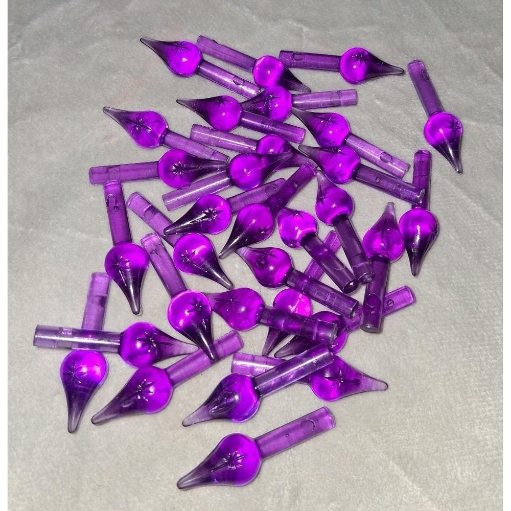 Lot of 20 Vintage Plastic Christmas Light Bulb Covers Purple  Twist Flame